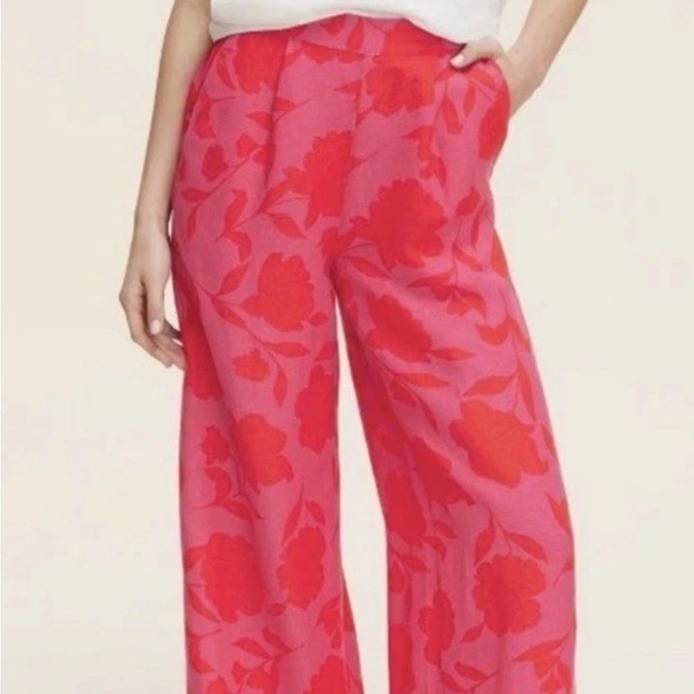 Kate Spade x Target Women’s Suit pants - Floral Pink /Red Wide-Leg Pants (m) NWT